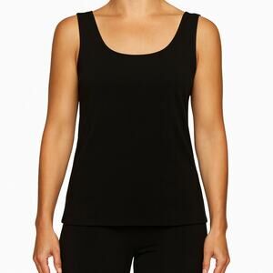 Susan Graver Black Scoop Neck Tank Top Knit Stretch Layering Size M New
